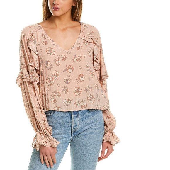 DESTINAIRE V-Neck Blouse - Picture 1 of 4